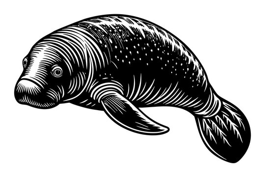 recommend clip art: manatee silhouette vector illustration