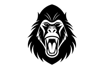 mandrill silhouette vector illustration