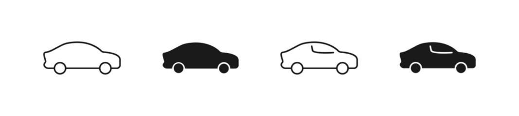 Car vector icon. Automobile symbol. Vehicle or auto simple flat illustration isolated. Drive sign for web and apps UI. Line and filled icons. © Chelpanoff