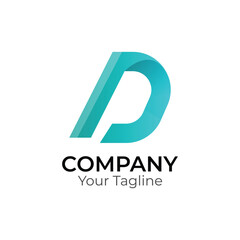 D abstract typography 3d colourful letter logo design template