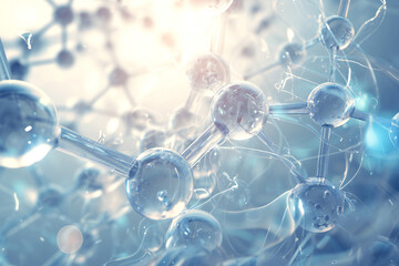 3d render of a dna molecule on blue background - obrazy, fototapety, plakaty