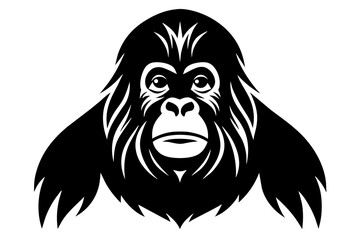 orangutan silhouette vector illustration