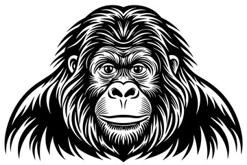 orangutan silhouette vector illustration