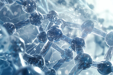 3d render of a dna molecule on blue background