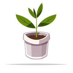 Plant seedling in plastic bag vector isolated illustration