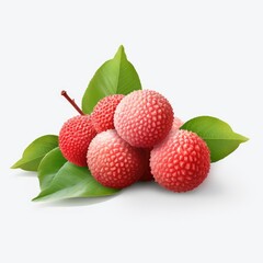 ripe raspberries isolated on white background