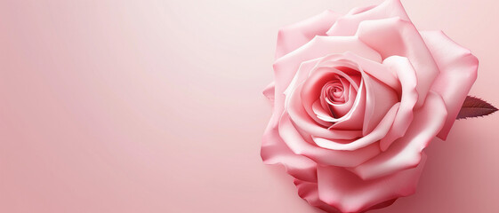 A pink rose is the main focus of the image