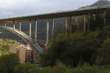 Concrete bridge in the suburbs of Bilbao - 779454652
