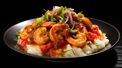 Fototapeta na wymiar shrimp with rice