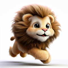 3D furry forest animal with beautiful colors and white background. with Generative AI technology	