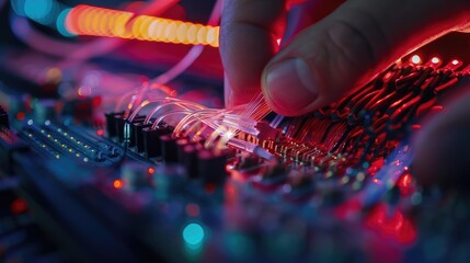A fiber optic connector is opened by an internet technician in order to maintain or repair a fiber optic connection. Generative Ai