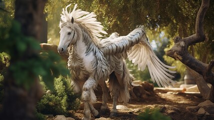White horse with wing