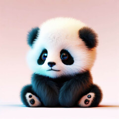 Naklejka premium 3D furry forest animal with beautiful colors and white background. with Generative AI technology 