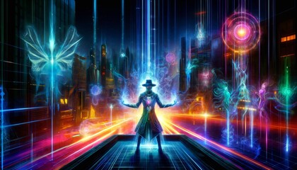 Cyber Shaman: Digital Spirits of the Neon City