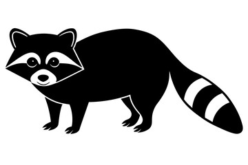 raccoon silhouette vector illustration