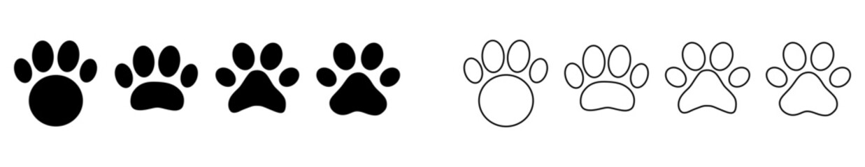Paw icon vector illustration. paw print sign and symbol. dog or cat paw.Dog