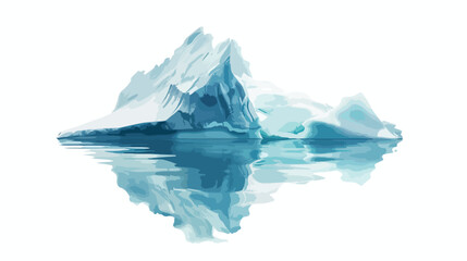 Large iceberg floating in the Southern Ocean flat vector - obrazy, fototapety, plakaty