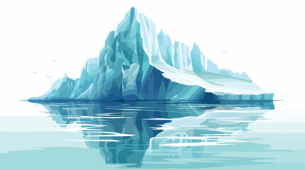 Large iceberg floating in the Southern Ocean flat vector - obrazy, fototapety, plakaty
