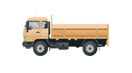 Logistic cargo truck flat icon flat vector