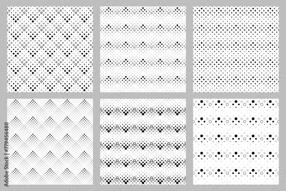 Poster geometrical seamless circle pattern background design set - abstract vector graphic