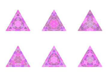 Colorful ornate triangle logo template set - geometrical abstract polygonal geometric vector design elements