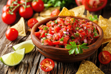 Mexican tomato salsa with nachos - 779456809