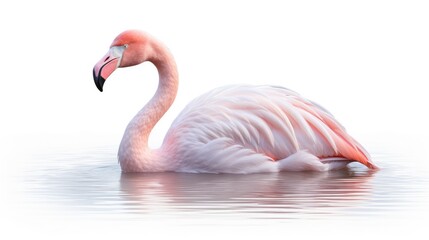 Obraz premium pink flamingo isolated on white
