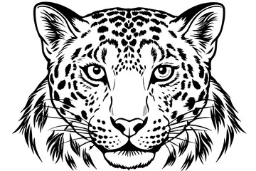 snow leopard silhouette vector illustration 