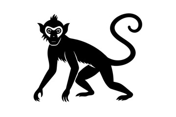 spider monkey silhouette vector illustration