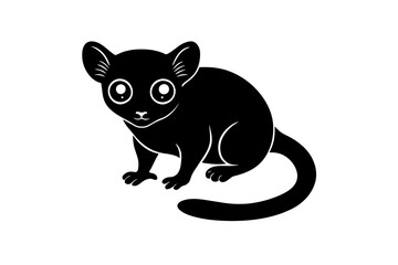 tarsier silhouette vector illustration