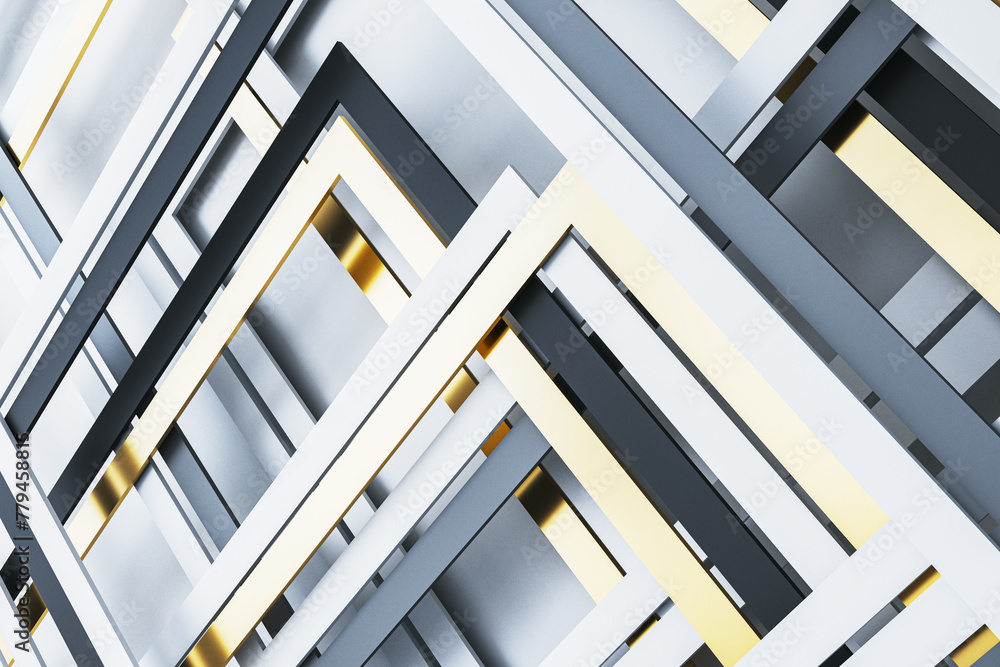 Poster Abstract gray linear backdrop. Landing page concept. 3D Rendering.