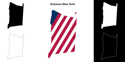 Dutchess County (New York) outline map set