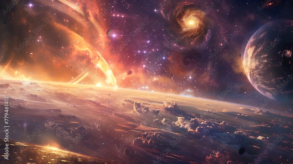 Aufkleber mesmerizing cosmic vortex:exploring the enigmatic depths of the universe