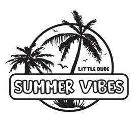 Summer T shirt Design Template, Summer Vibes Quote Design Art