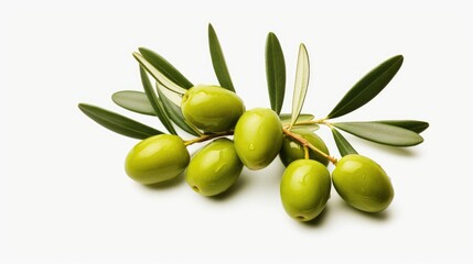 green olives with leaves