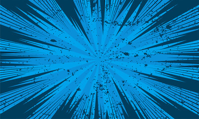 Comic burst zoom blue background 