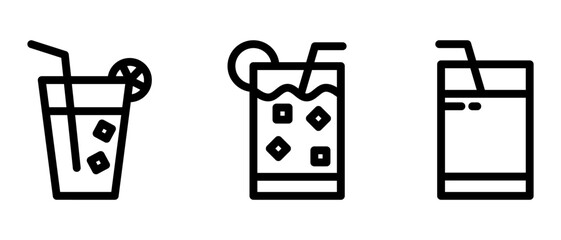 Cocktail icon or logo isolated sign symbol vector illustration - high-quality black style vector icons