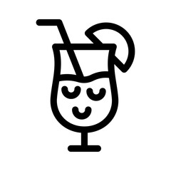Cocktail icon or logo isolated sign symbol vector illustration - high-quality black style vector icons