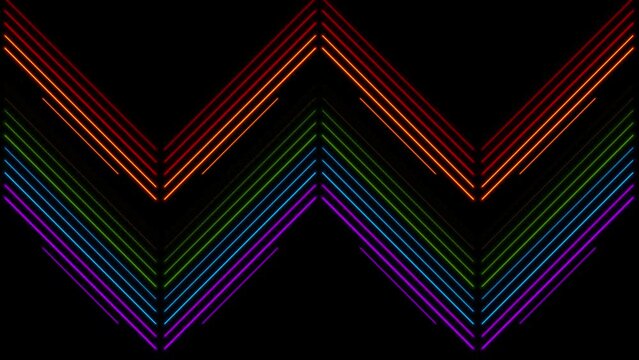 LGBTQ Pride Month abstract colorful laser lines background. Seamless looping technology motion design. Video animation Ultra HD 4K 3840x2160