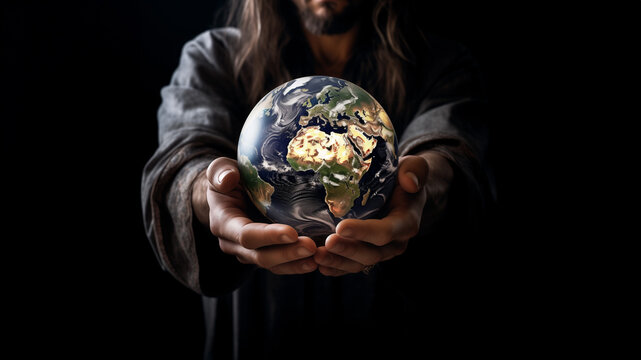 Jesus with the world in His hands
