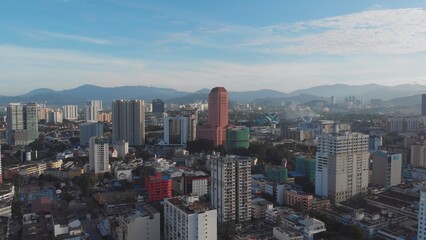 Naklejka premium An aerial view of Kuala Lumpur early in the morning.