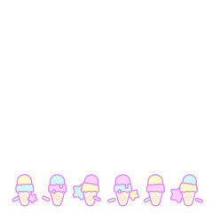 レトロポップアイス⭐︎シンプルスクエアフレーム⭐︎PNG