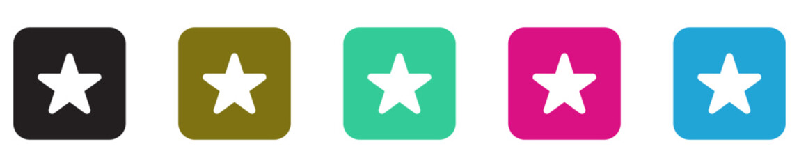 Star Icons set. Star member plan vector icon. Rating symbol. Color full.