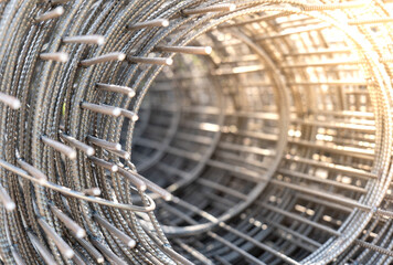 wire mesh roll, wire mesh steel, steel wire mesh in construction site, Rolled up metal mesh fence...