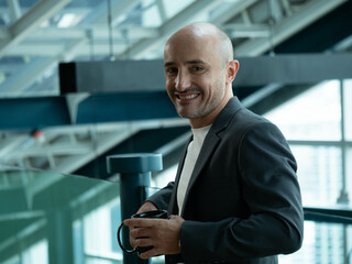 businessman male skinhead young adult portrait fahion bald face punk look at camera lifestyle...