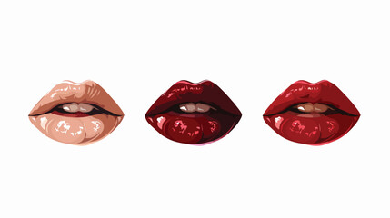 Sexy beauty lips template vector design flat vector isolated