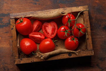Fresh tomatoes in basket