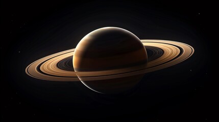 A detailed illustration of planet Saturn with its iconic rings