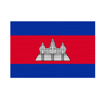 oilpaint style with Cambodia flag illustration