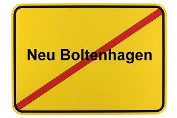 Illustration eines Ortsschildes der Gemeinde Neu Boltenhagen in Mecklenburg-Vorpommern